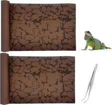 2 PCS Reptile Carpet Sand Mat Pet Terrarium Liner Lizard Bedding Mat Substrate L