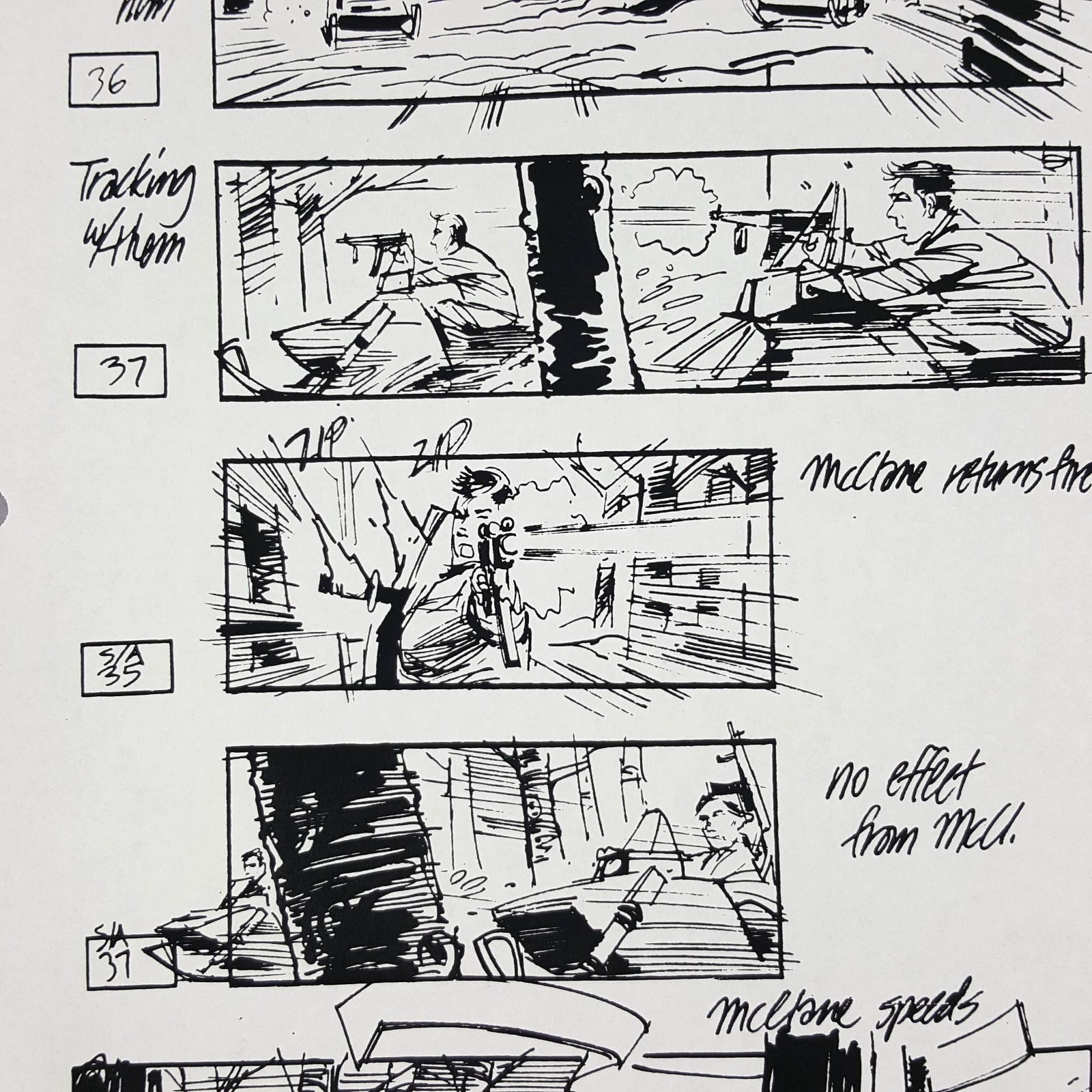 Image 5 of Die Hard 2 - Production Used Storyboard, Bruce Willis Snowmobile Chase, Prop 11