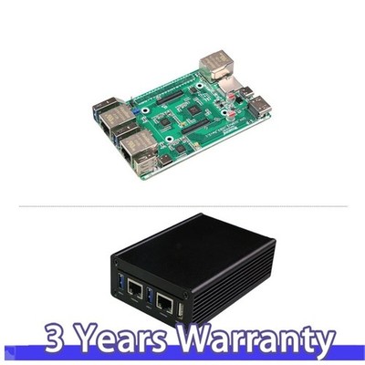 CM4_3 Gigabit Ethernet Expansion Board Aluminum Alloy Case for Raspberry Pi CM4