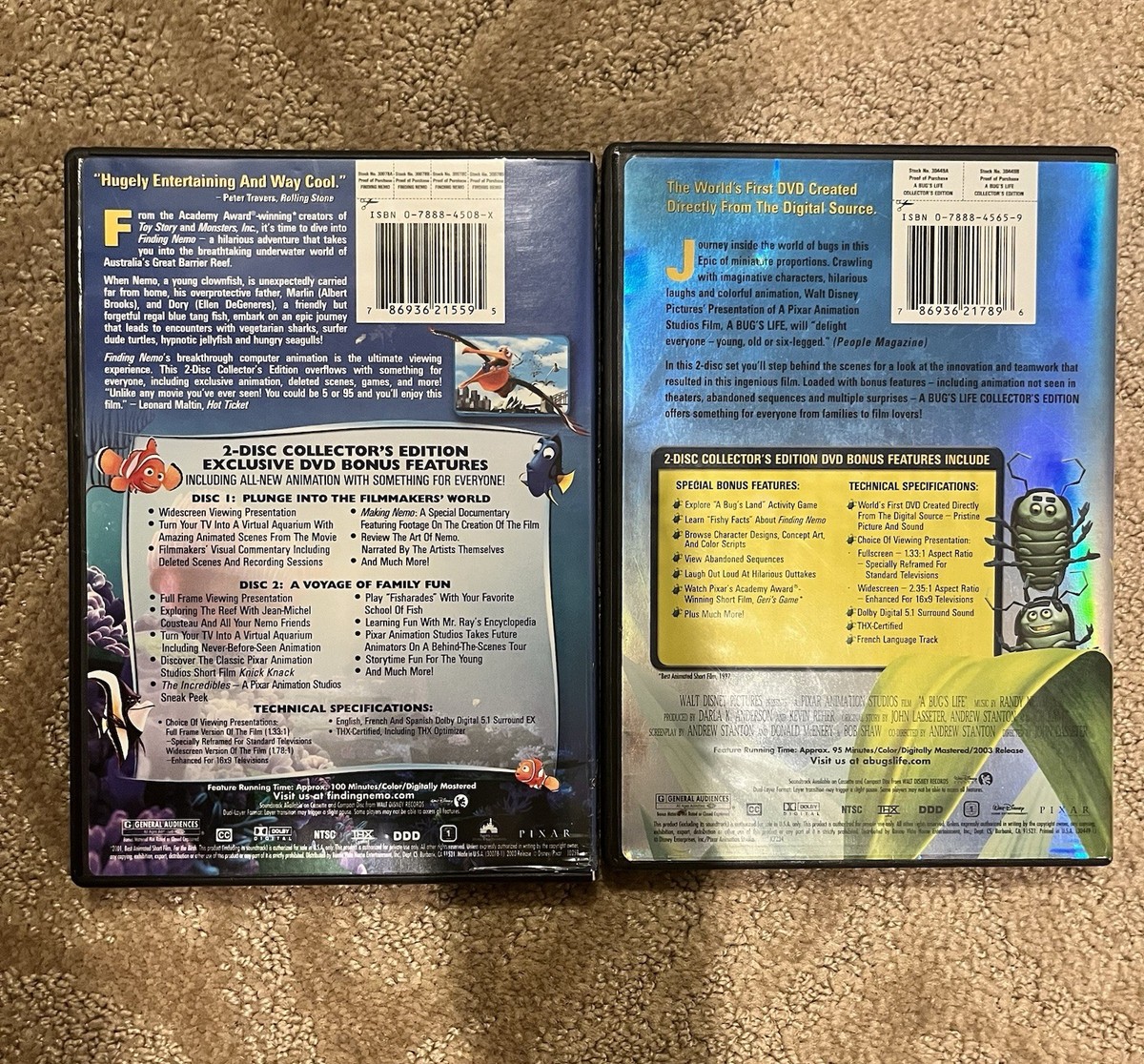 Finding Nemo & A Bug's Life 2-Disc Collector's Edition DVD Set | eBay