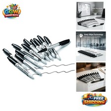 Versatile Black Low Odor Dry Erase Markers - 12 Fine Tip, Non-Toxic  Easy Erase
