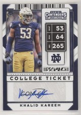 2020 Panini Contenders Draft Picks College Ticket Khalid Kareem #186 Auto 02rc