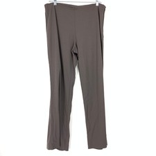 Eileen Fisher Straight Leg Pants Womens Size Large Brownish Gray Side Zip