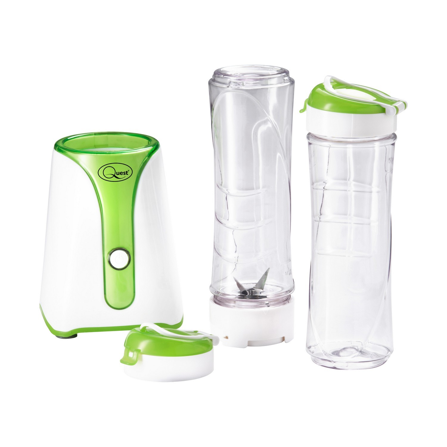Quest 600ml Bottles Green White BPA Personal Blender Smoothie Milkshake Juicer