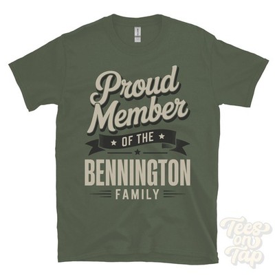 STOLZES MITGLIED DER FAMILIE BENNINGTON T-SHIRT Nachname Name Erbe Abstammung