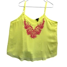 Torrid Women Lined Tank Top Sophie Chiffon Embroider Festival Beach 1X Resort