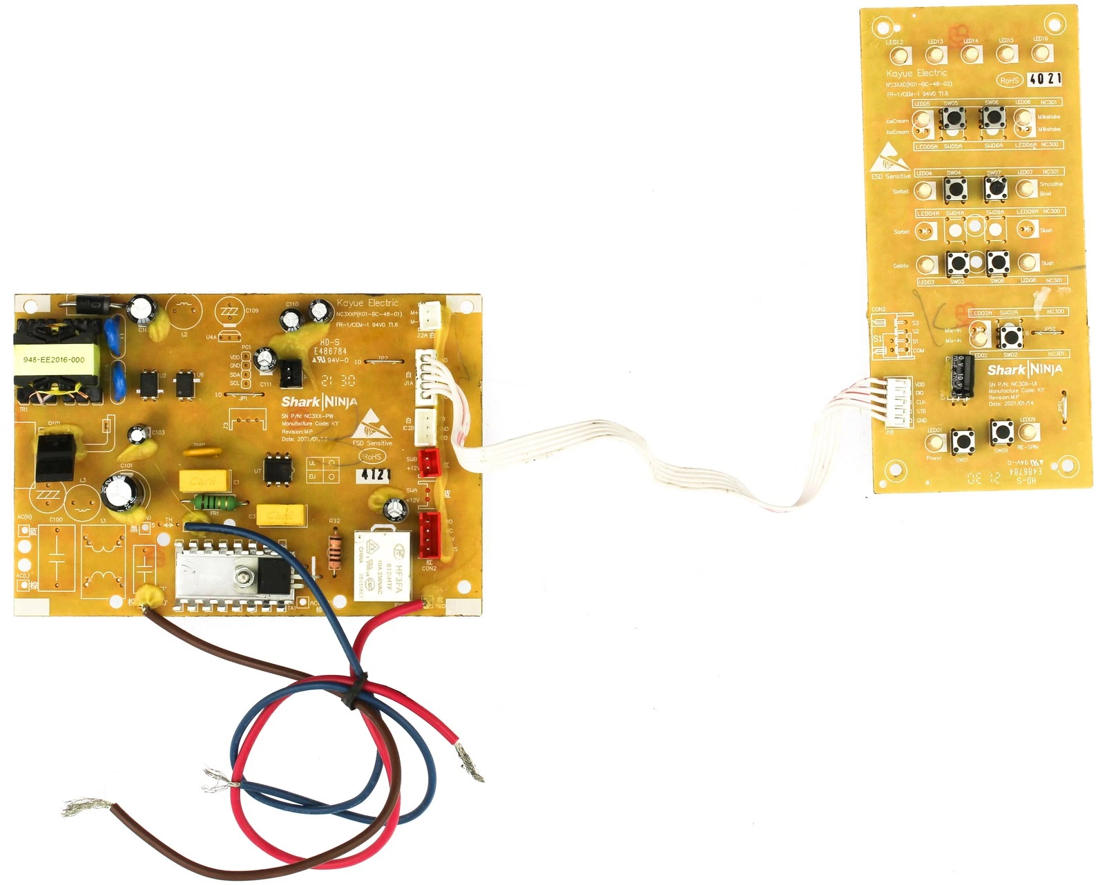 Ninja CREAMi Ice Cream Maker Control and User Button Boards