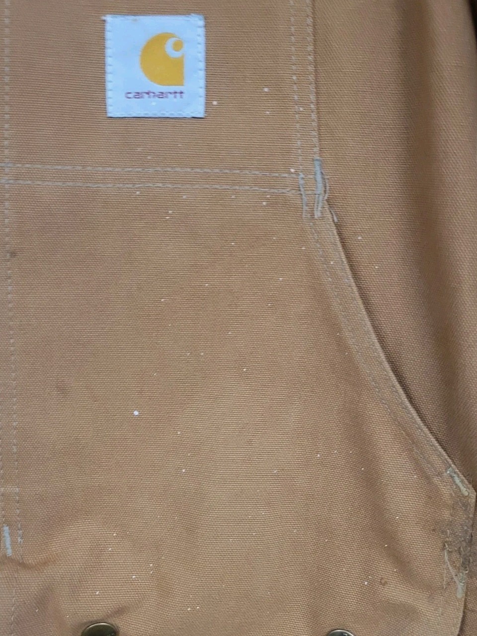 VINTAGE CARHARTT HUNTING JACKET CANVAS GAME POCKET CORDUROY COLLAR CU256 SZ LRG thumbnail 14