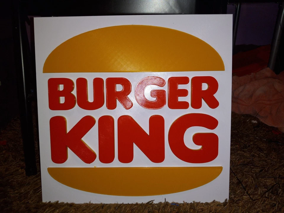  8 Inch Diameter Burger King(OLDER VERSION) 3D Printed 3D Logo Sign  - Image 3 of 4