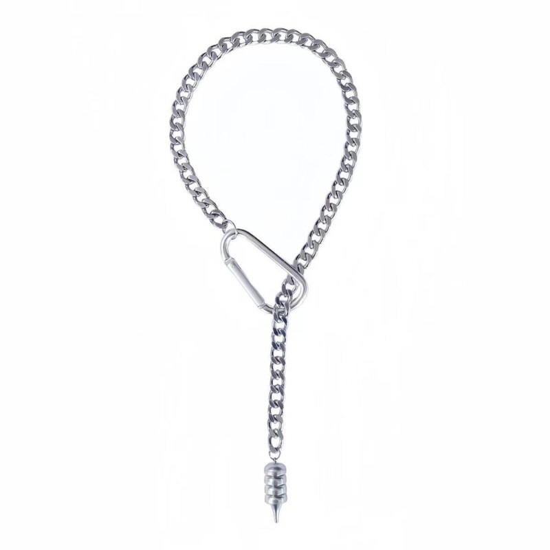 Trendy Geometric Tarot Charm Stackable Ribbon Necklace Pendant in Alloy