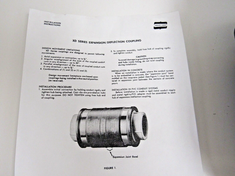 Acoplamiento de expansión/desviación Cooper Crouse Hinds XD010 4" 51-5 Foto 2 de 4