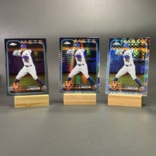 2024 Topps Chrome #137 Francisco Lindor X-Fractor/Prism/Base 3-Card Set Mets MVP