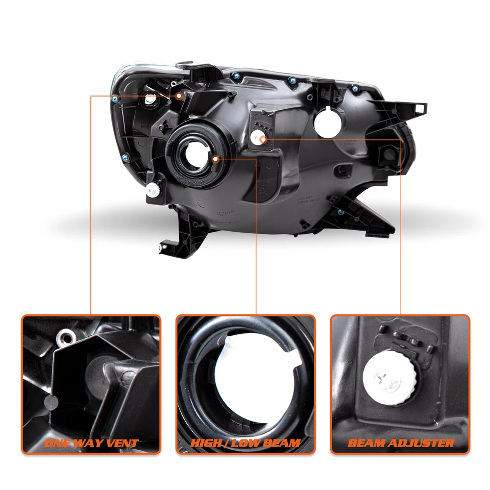 Par de faros esquineros transparentes negros para camioneta Toyota Tacoma 2012-2015 Foto 3 de 4