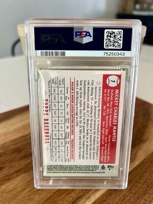 🔥2006 Topps '52 Mickey Mantle- auth jersey relic card PSA 8