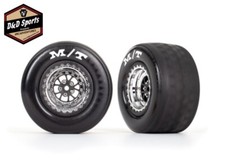 Traxxas 9475R Tires  Wheels Weld Chrome w/ Black Wheels/Inserts , Rear 2 