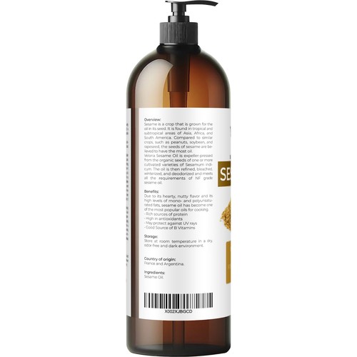 SESAME SEED OIL 2 Fl Oz - 1 Gal REFINED NATURAL CARRIER EXPELLER PRESSED VIRGIN - Picture 38 of 47