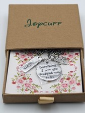 Mom Necklace With Quote And Initial V Silver Tone Mother's Day Gift Birthday