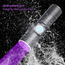 USB Rechargeable 395 LED UV Torch Flashlight Light Ultra Violet Blacklight Zoom.
