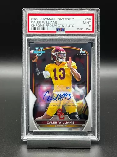 2022 Bowman University Chrome Caleb Williams Rookie AUTO RC PSA 9 Mint Autograph