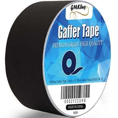 GMKBUY Gaffers Tape Matte Black Gaff Tape Waterproof No Residue Non-Reflective Easy