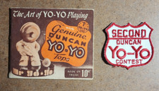 Vtg YO-YO Book  Patch - THE ART OF YO-YO Playing / Yo-Yo Contest Patch DUNCAN
