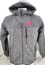 NEW Alabama Crimson Tide Colosseum Gray Full Zip Hooded Puffer Jacket Men's L