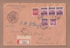 4 August 39 Bohemia & Moravia first issues - Prague Philatelic Bureau Registered
