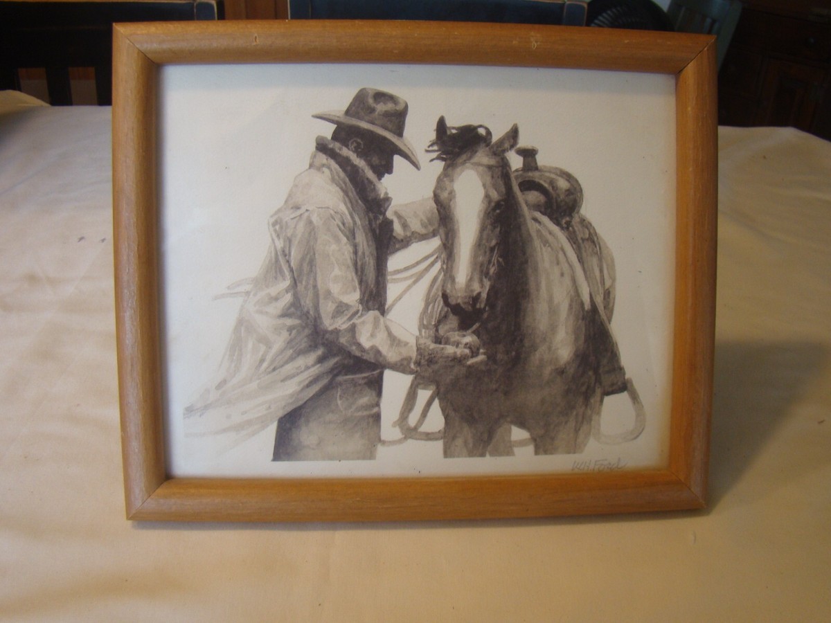 Art Print by W.H. Ford “Partners” 8”x 10” Western Theme Cowboy