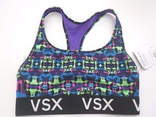 Victoria's Secret VSX Logo The Player Racerback Sports Bra Geo Abstract S P