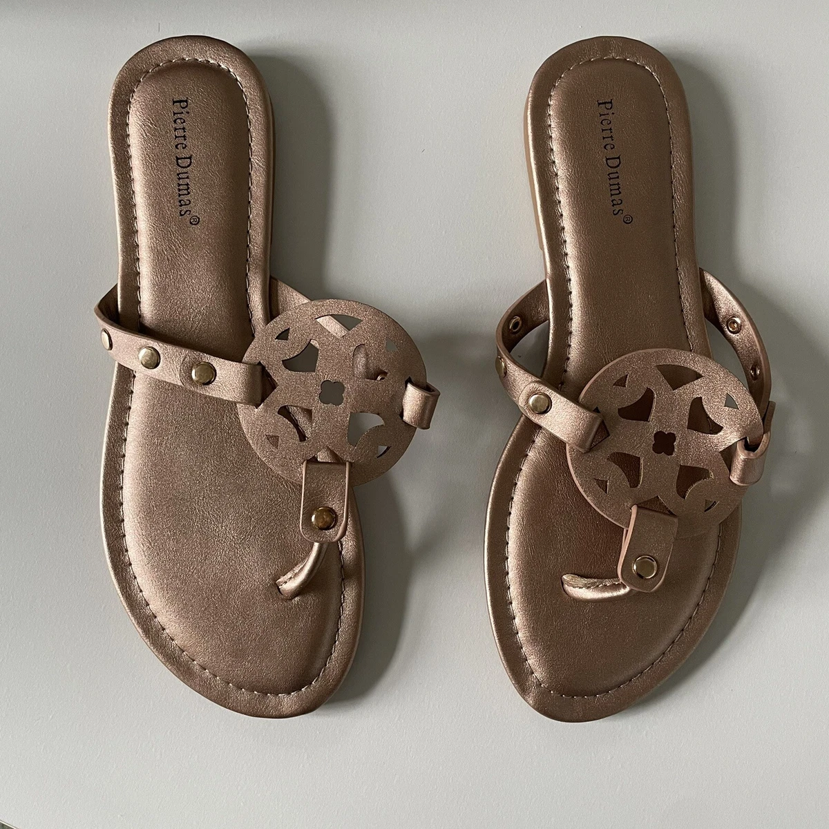 Pierre dumas rose gold sandals hotsell