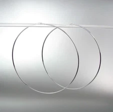STYLISH CHIC Lightweight Thin Silver Continuous INFINITY Style Hoop Earrings