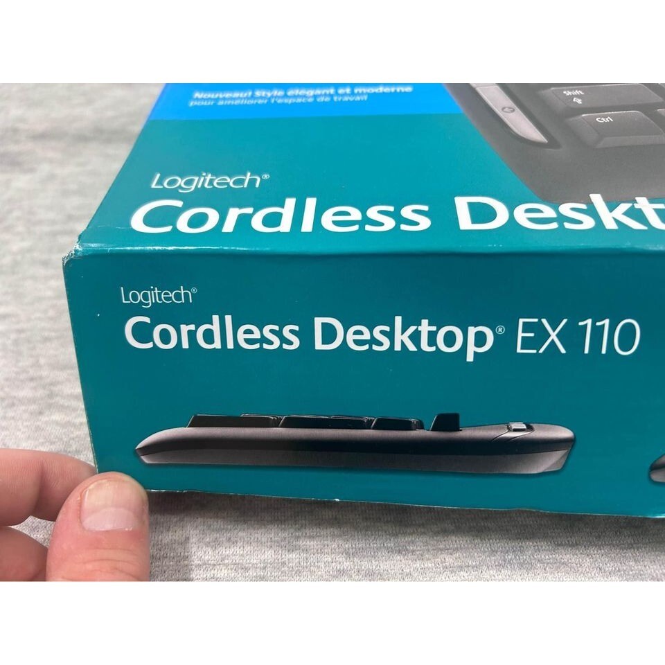 LOGITECH CORDLESS DESKTOP EX 110 KEYBOARD & MOUSE TESTED ORIGINAL ...