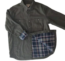 Duluth Fire Hose Flannel Lined Limber Jac Shirt Jacket Green Men's Size XLT Tall