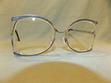 Unusual RETRO LADIES EYEGLASSES Chrome Metal ENAMEL Frames 52018 VERY COOL 