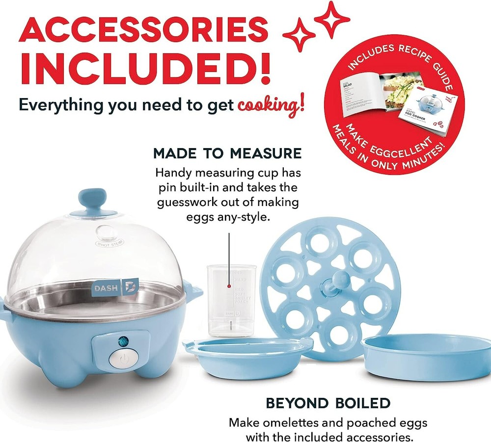 DASH Rapid Egg Cooker for 6 Eggs Perfectly Cooked Your Way