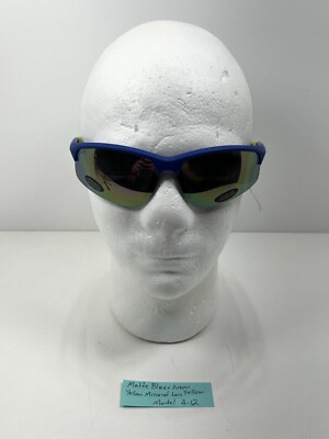 Pugs Unisex Sunglasses Model A12 Matte Blue & Neon Yellow Mirrored Lenses, NEW!
