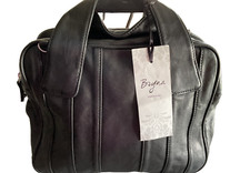 Bryna Nicole Black Leather Pleated Satchel ~ Nwot