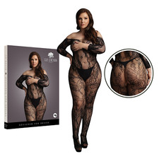 Lace Long Sleeved Bodystocking Full Toe Bodysuit Women Outfit Fishnet Lingerie