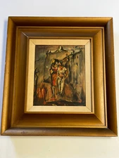 Edouardo Pisano VINTAGE PAINTING IMPRESSIONIST EXPRESSIONIST  PORTRAIT MODERNIST
