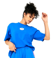NEW WOMENS ADIDAS ORIGINALS 3D TREFOIL LOOSE FIT TEE SHIRT   LARGE   GM6762
