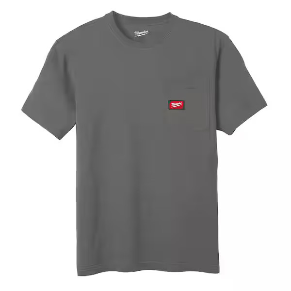 Milwaukee 605G-XL GRIDIRON Pocket T-Shirt - Short Sleeve Gray XL