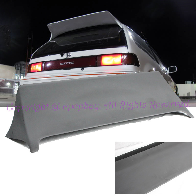 Fits 88-91 Civic 3Drs Hatch EF9 JDM FRP Rear Spoiler Wing W/ Brake