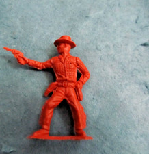Vintage MPC brown cowboy with gun plastic figure toy