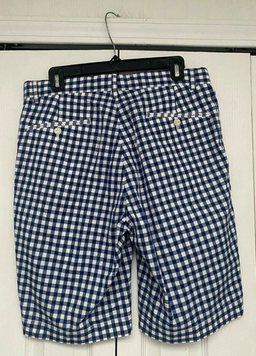 Pantalones Cortos Polo Ralph Lauren Azul Marino Blanco Cuadros Algodón 32 - Imagen 2 de 3