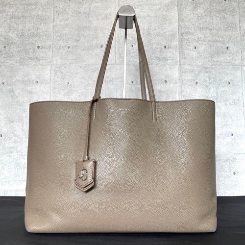 Jimmy Choo Nine2Five Taupe Leather Tote Bag Shoulder A4 Large Made in Italy