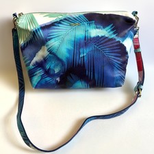 Borsa a tracolla Desigual blu foglia di palma pelle borsa resort costiero LEGGI