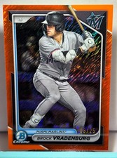2024 Bowman orange shimmer refractor Brock Vradenburg #'d 9/25 *Free Shipping*
