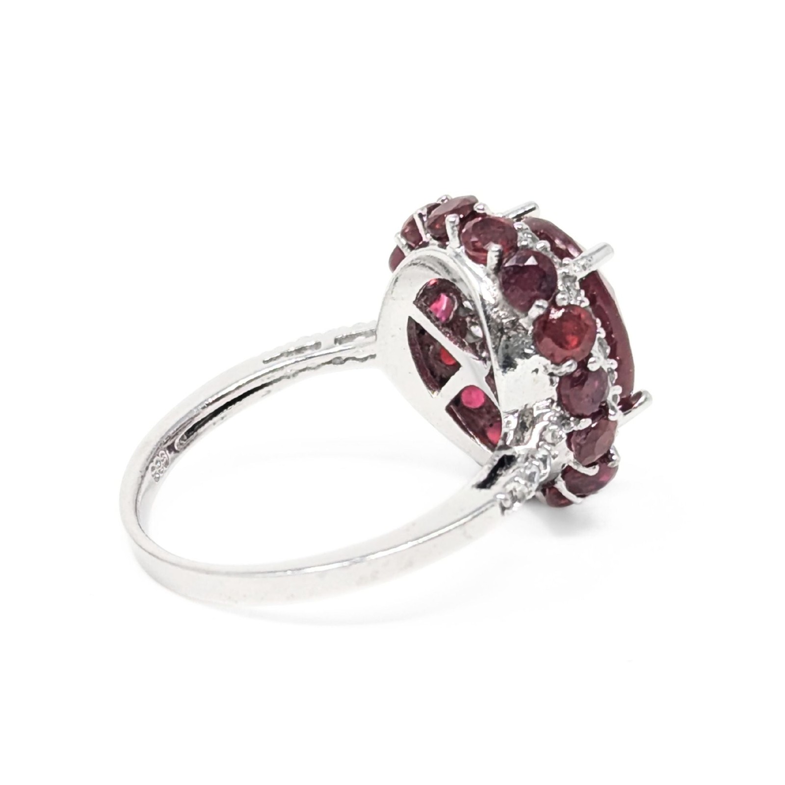 Chuck Clemency Sterling, Ruby, & White Topaz Cock… - image 4