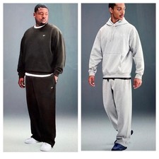 Men's Nike Solo Swoosh Open-Hem Fleece Joggers Straight Leg Trousers  M To 2XL