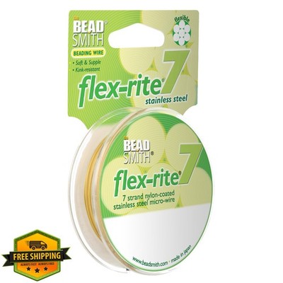 The Beadsmith Flex-Rite 0.012'' Dia 30ft Metallic Gold Wire